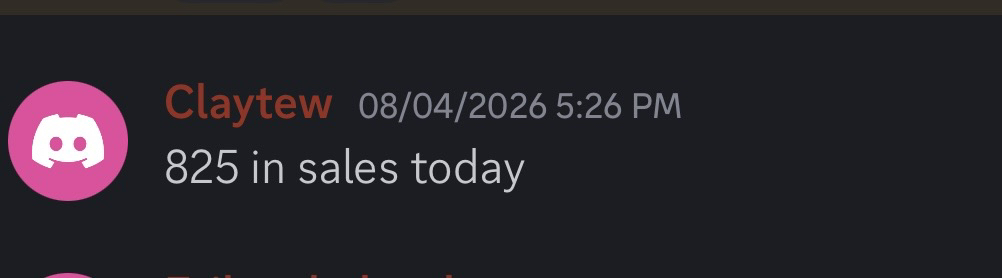 Member: $825 in sales today